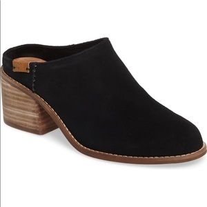 Toms Leila black suede mules